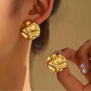 14k Gold plated Nugget Earrings
